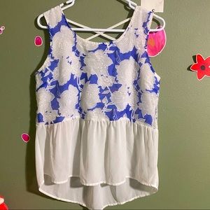 Blu Pepper sheer flowy tank